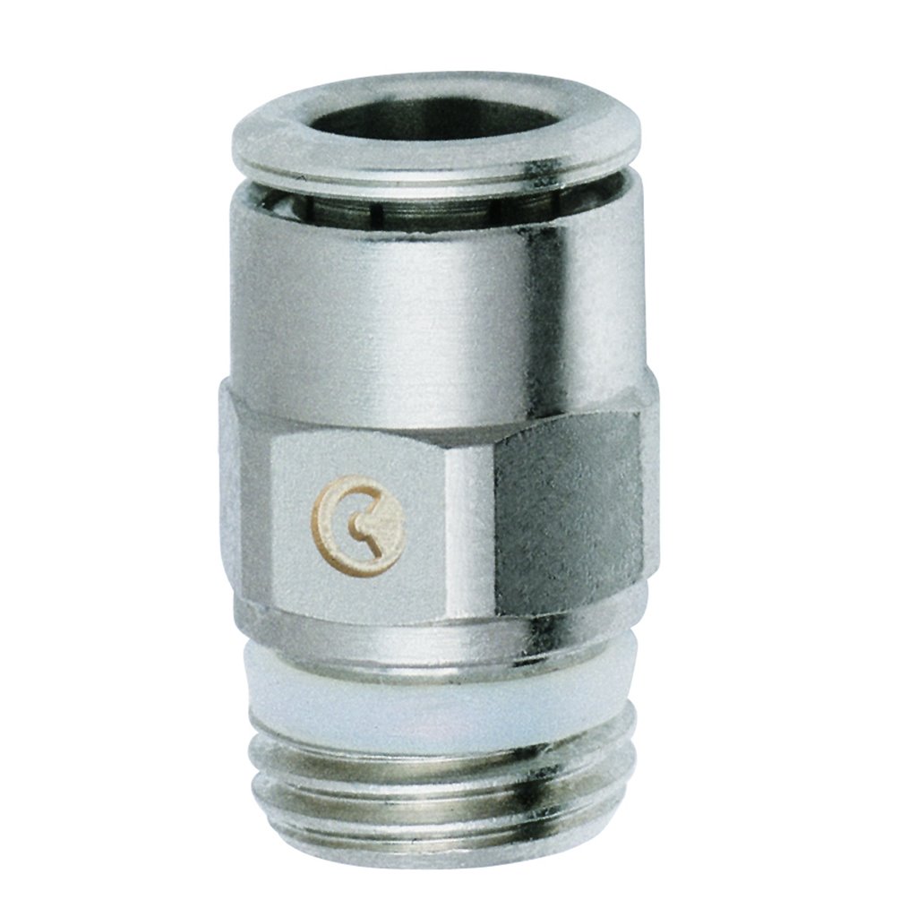 Camozzi Push Lock Male Straight Adapter S6510 4-1/8 for 4MM Hose x 1/8 BSP Male 