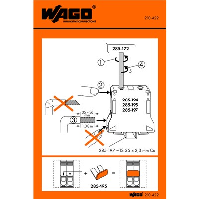 WAGO 210-422 - WAGO OPERATING STICKER: 285s (80mmx104m