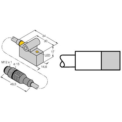 Turck BIM-IKE-AN6X-2-RS4T W/KLI3 Turck Inductive Magnetic Cylinder Sensor